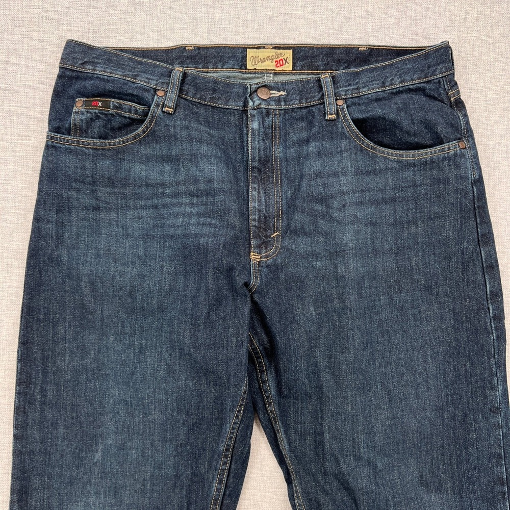 Wrangler 20X Straight Leg Jeans Men 38x33 Dark Wash Western Cowboy Denim - Picture 8 of 11